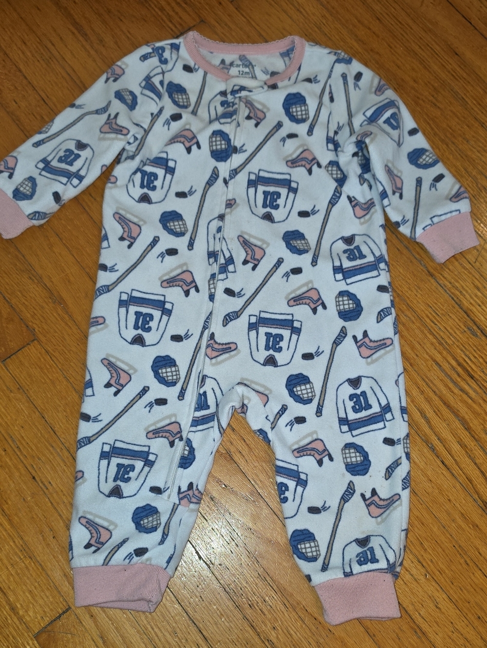 Carter's Hockey Fleece Sleep & Play Baby Footie 12M